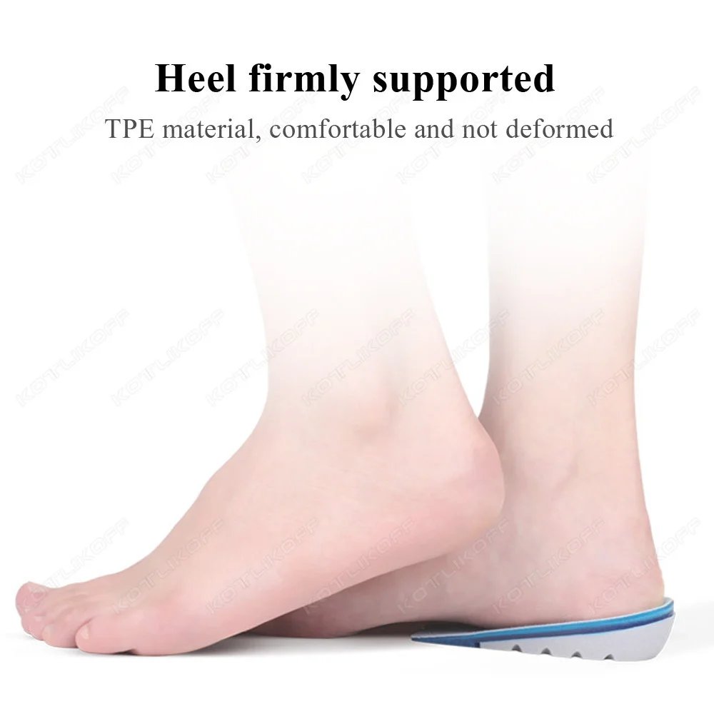 Silicone Gel Height Increase Insole Heel Lifting Inserts Shoe Foot Care Protector Elastic Pain Absorption Cushion Hidden Insoles