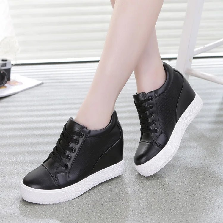 2024 Autumn High Top Wedge Platform Sneakers Women Casual Shoes Hidden Heels Ladies Sneakers  Women Shoes YYJ150