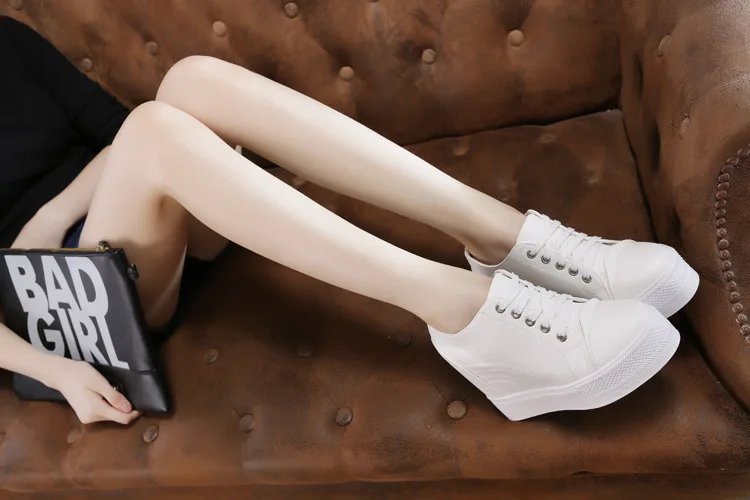 2024 Autumn High Top Wedge Platform Sneakers Women Casual Shoes Hidden Heels Ladies Sneakers  Women Shoes YYJ150