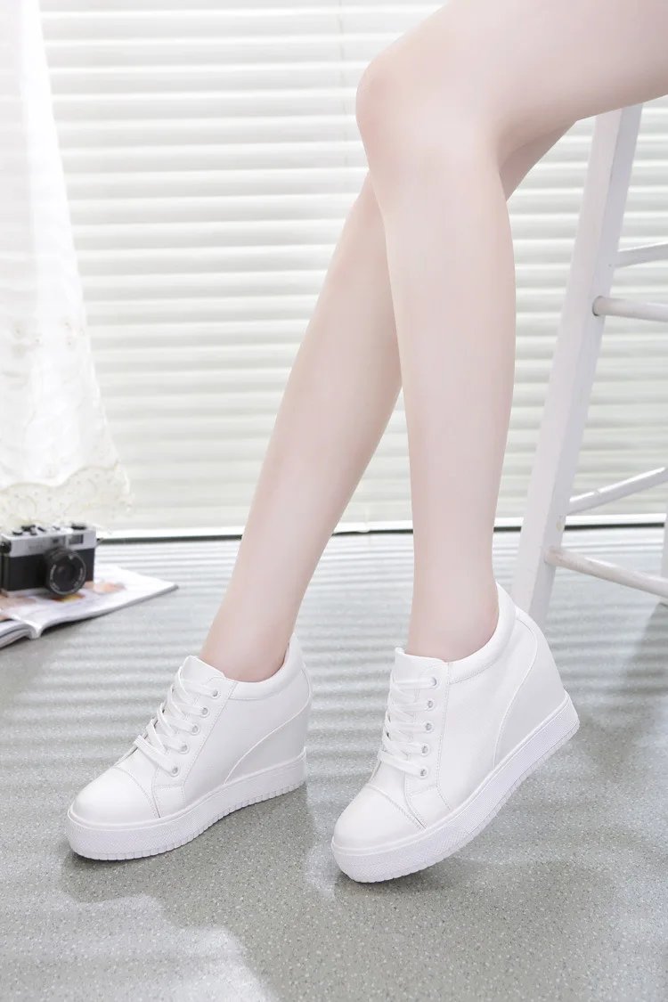 2024 Autumn High Top Wedge Platform Sneakers Women Casual Shoes Hidden Heels Ladies Sneakers  Women Shoes YYJ150