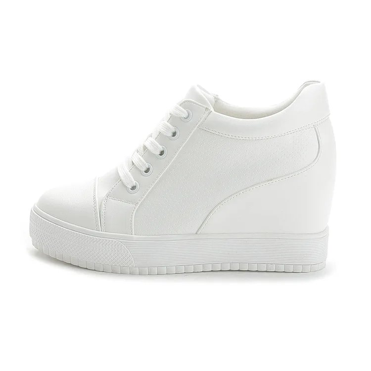 2024 Autumn High Top Wedge Platform Sneakers Women Casual Shoes Hidden Heels Ladies Sneakers  Women Shoes YYJ150