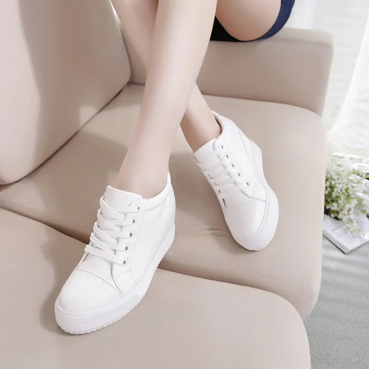 2024 Autumn High Top Wedge Platform Sneakers Women Casual Shoes Hidden Heels Ladies Sneakers  Women Shoes YYJ150