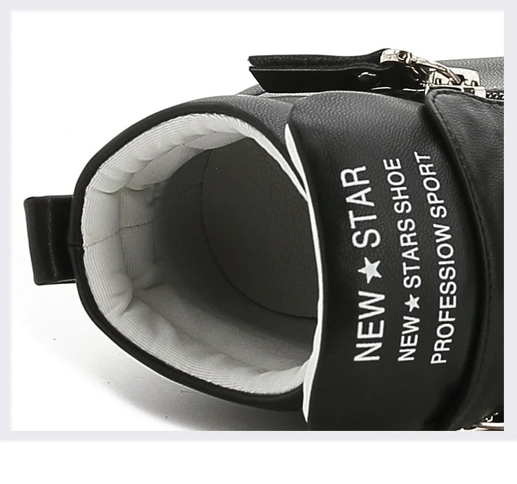 New High Top Women Sneakers Spring Autumn New Hidden Heel Casual Shoes Side Zip Women White Platform Wedge Rivet Shoes