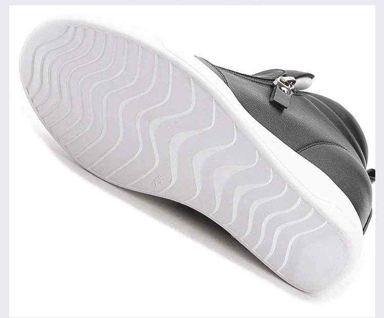 2024 New High Top Women Sneakers Autumn Winter Hidden Heel Casual Shoes Side Zip Women White Platform Wedge Rivet Shoes