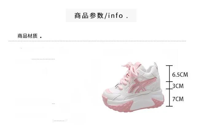 Women Platform Breathable Leather Shoes New Autumn Chunky Sneakers 10CM Wedge Hidden Heels Leisure Sports Casual Dad Shoes Woman