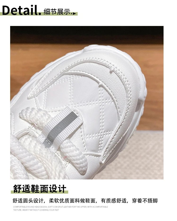 Women Platform Breathable Leather Shoes New Autumn Chunky Sneakers 10CM Wedge Hidden Heels Leisure Sports Casual Dad Shoes Woman