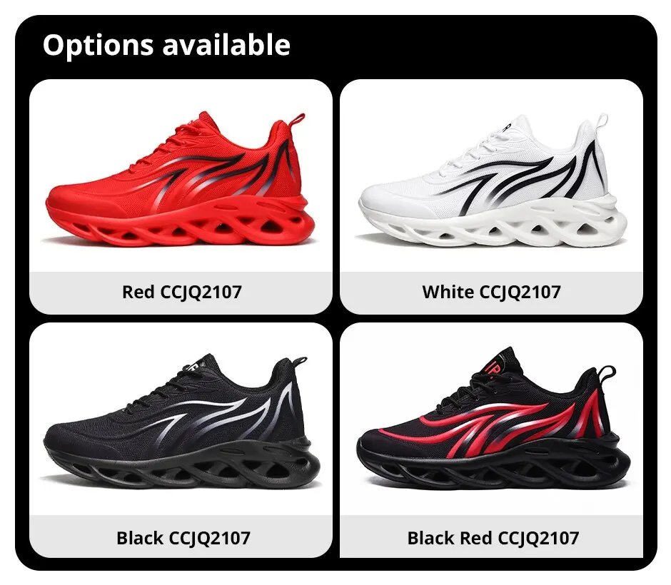 Fashion Running Shoes Men Flame Printed Sneakers Knit Athletic Sports Blade Cushioning Jogging Trainers Lightweight