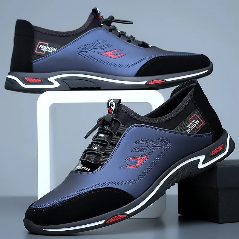 New Fashion Men's Shoes Concise Soft Soled Men Casual Shoes Breathable Lace-Up Bottom Light Sneakers Male 2023 Tenis Masculino