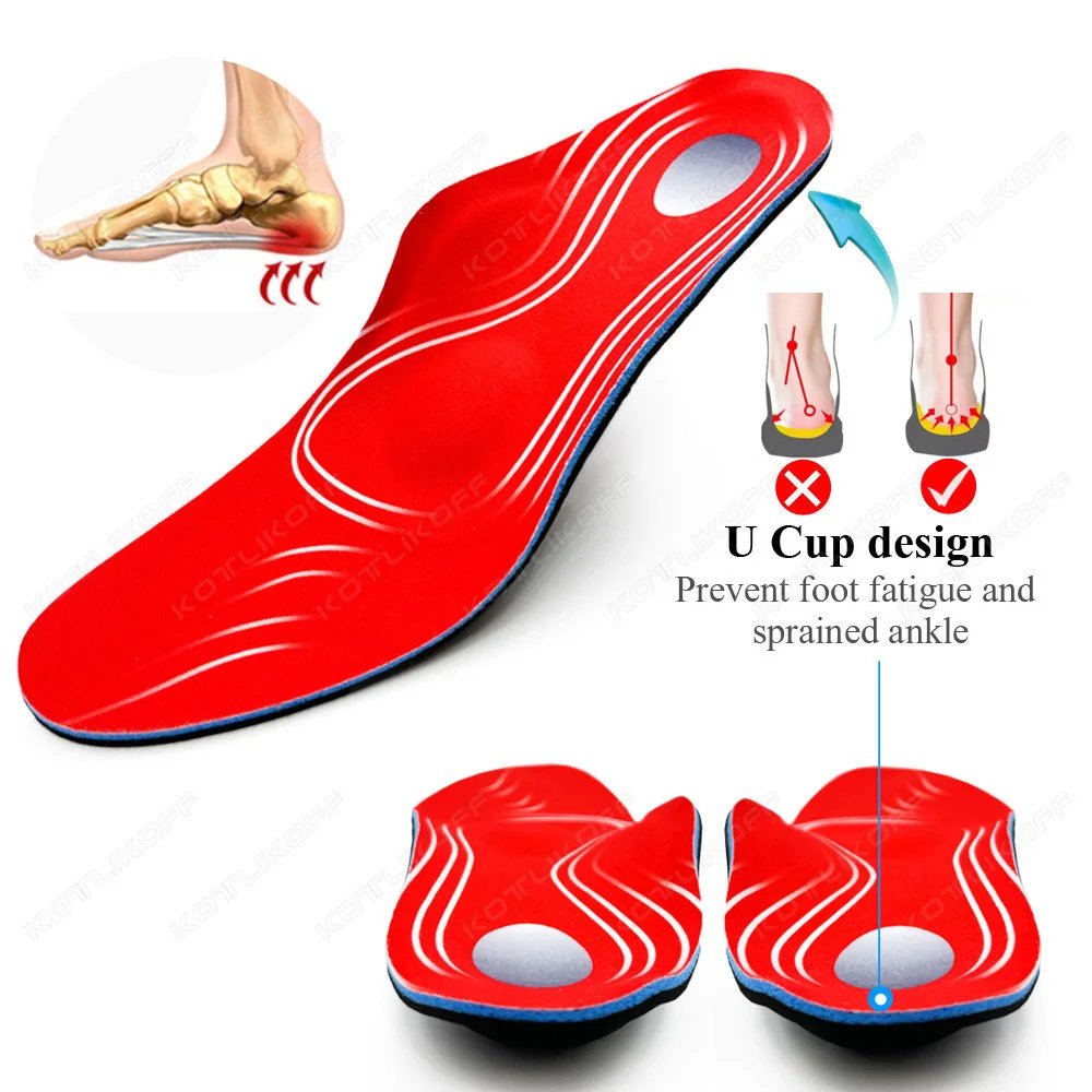 Severe Flat Feet Insoles Orthotic Arch Support Inserts Orthopedic Shoes Sole For High Heel Plantar Fasciitis Men Woman