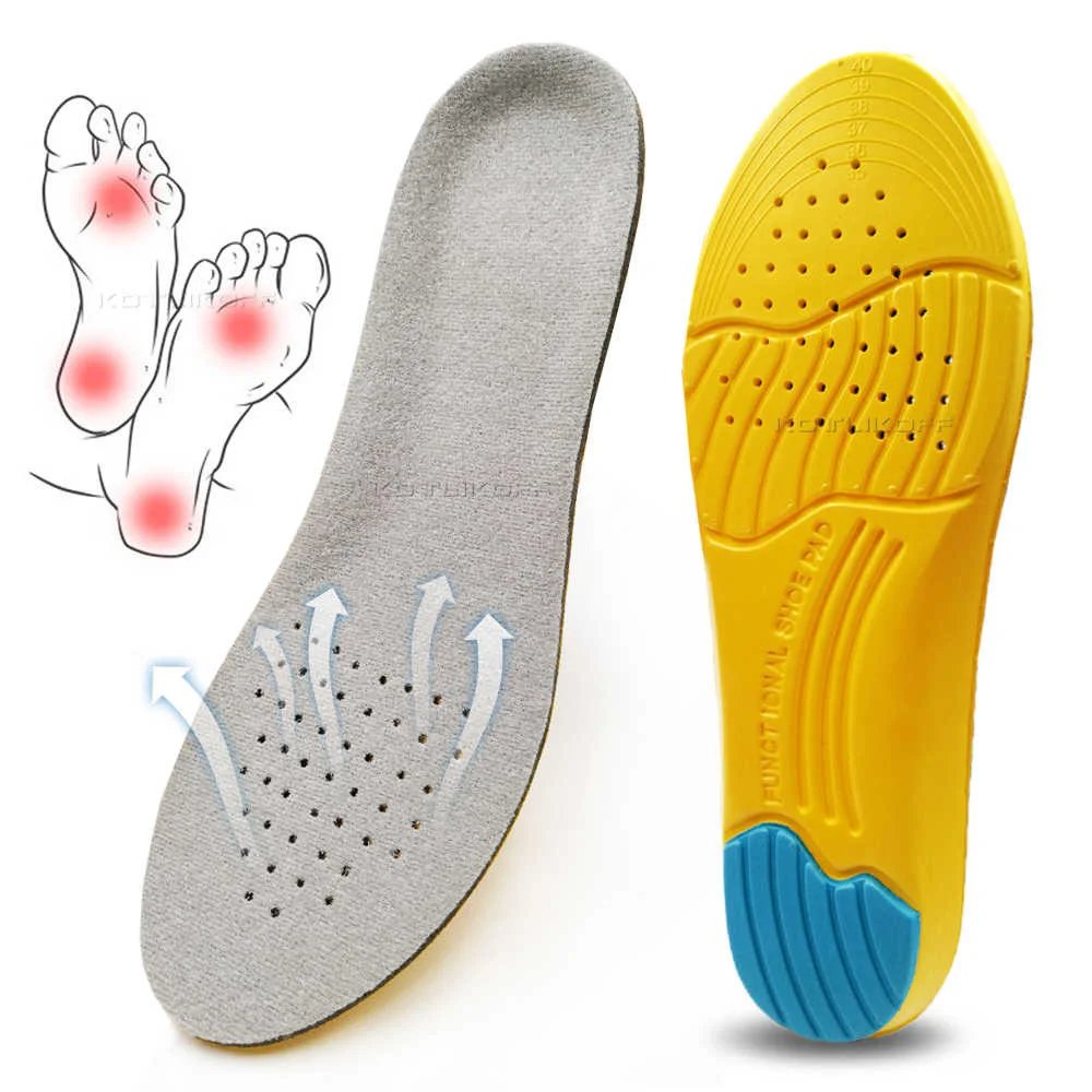 Shoe Inserts Pad Soft Sport Insoles Memory Foam Breathable Outdoor Running Silicone Gel Cushion Orthopedic Insoles EU 35-47 Size