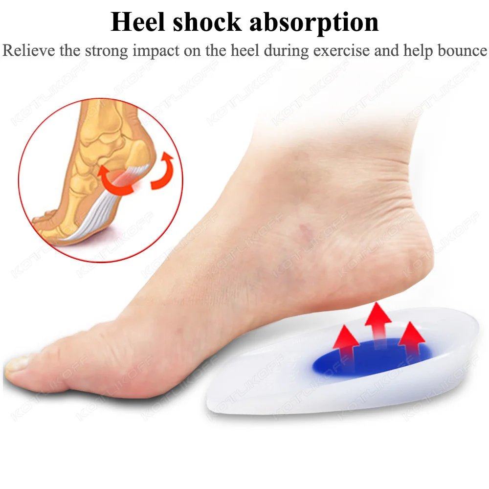 Medical Silicone Insoles For Heel Protector Inserts Heel Spur Pads For Relief Plantar Fasciitis Heel Pain Reduce Pressure