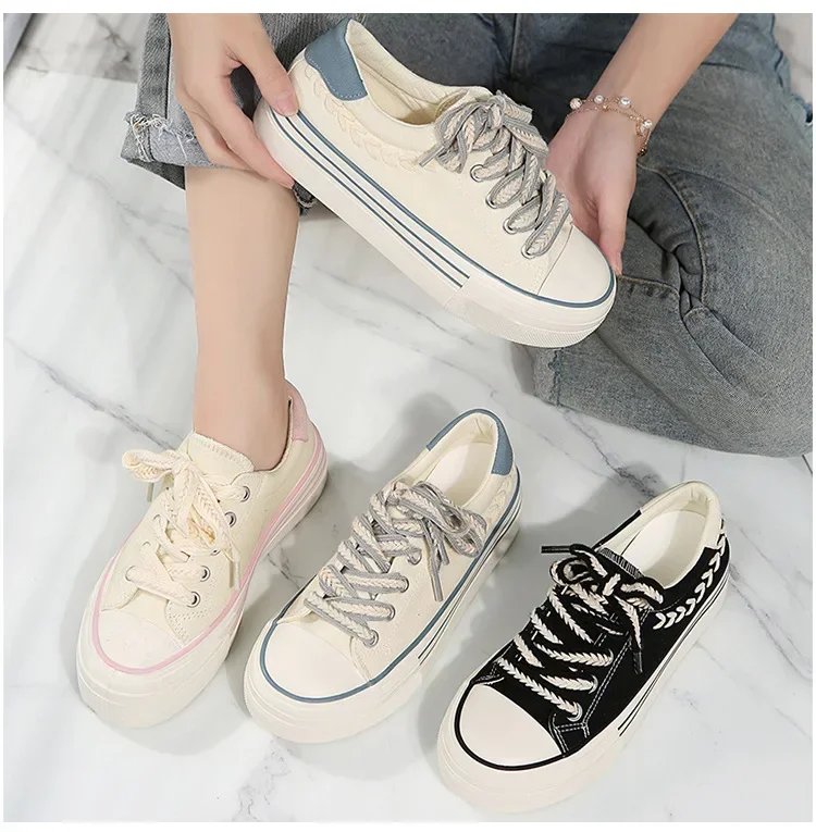 Women Platform Canvas Shoes Height Increasing Chunky Sneakers For youth girls Outdoor trainers Female Ladies Thick Sole Footwear Women Platform Canvas Shoes Height Increasing Chunky Sneakers For youth girls Outdoor trainers Female Ladies Thick Sole Footwear