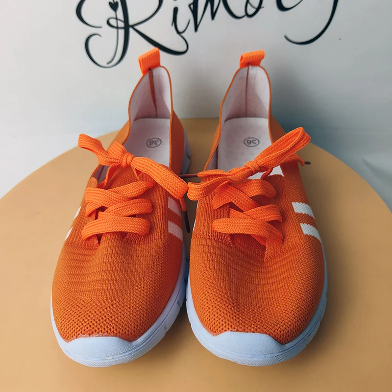 Mesh Knitted Striped Flats Shoes for Women 2024 Summer Lace Up Casual Sneakers Woman Breathable Soft Sole Loafers Plus Size 43 Mesh Knitted Striped Flats Shoes for Women 2024 Summer Lace Up Casual Sneakers Woman Breathable Soft Sole Loafers Plus Size 43