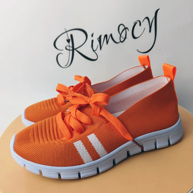 Mesh Knitted Striped Flats Shoes for Women 2024 Summer Lace Up Casual Sneakers Woman Breathable Soft Sole Loafers Plus Size 43 Mesh Knitted Striped Flats Shoes for Women 2024 Summer Lace Up Casual Sneakers Woman Breathable Soft Sole Loafers Plus Size 43