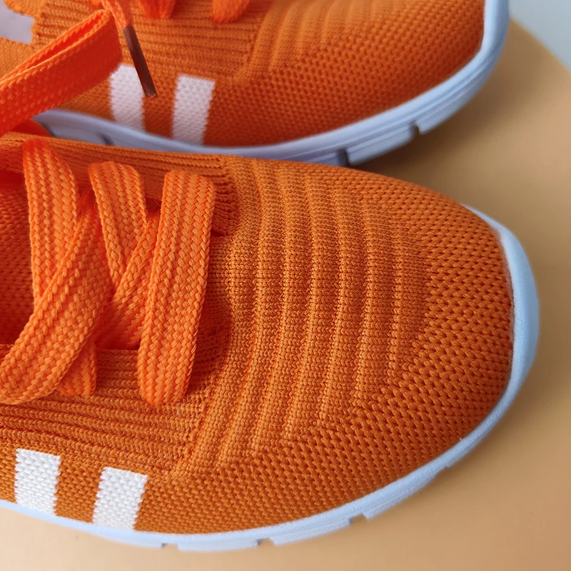 Mesh Knitted Striped Flats Shoes for Women 2024 Summer Lace Up Casual Sneakers Woman Breathable Soft Sole Loafers Plus Size 43 Mesh Knitted Striped Flats Shoes for Women 2024 Summer Lace Up Casual Sneakers Woman Breathable Soft Sole Loafers Plus Size 43