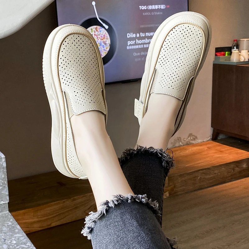 Sneakers Women Flats Platform Walking Shoes 2024 Spring New Brand Designer Lace Up Casual Sport Running Travel Mujer Shoes