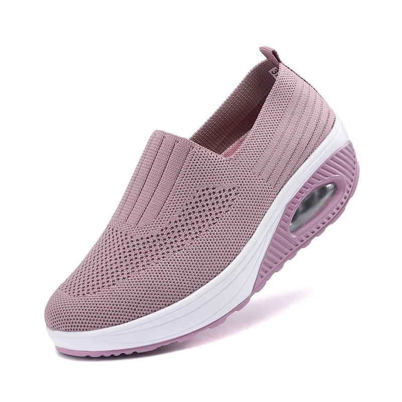 Women Walking Shoes Air Cushion Non Slip Orthopedic Shoes Ladies Platform Mules Breathable Wedge Female Sneakers