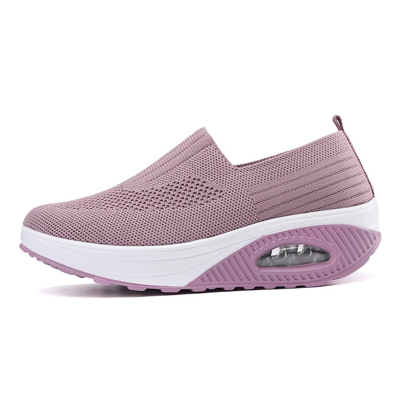 Women Walking Shoes Air Cushion Non Slip Orthopedic Shoes Ladies Platform Mules Breathable Wedge Female Sneakers