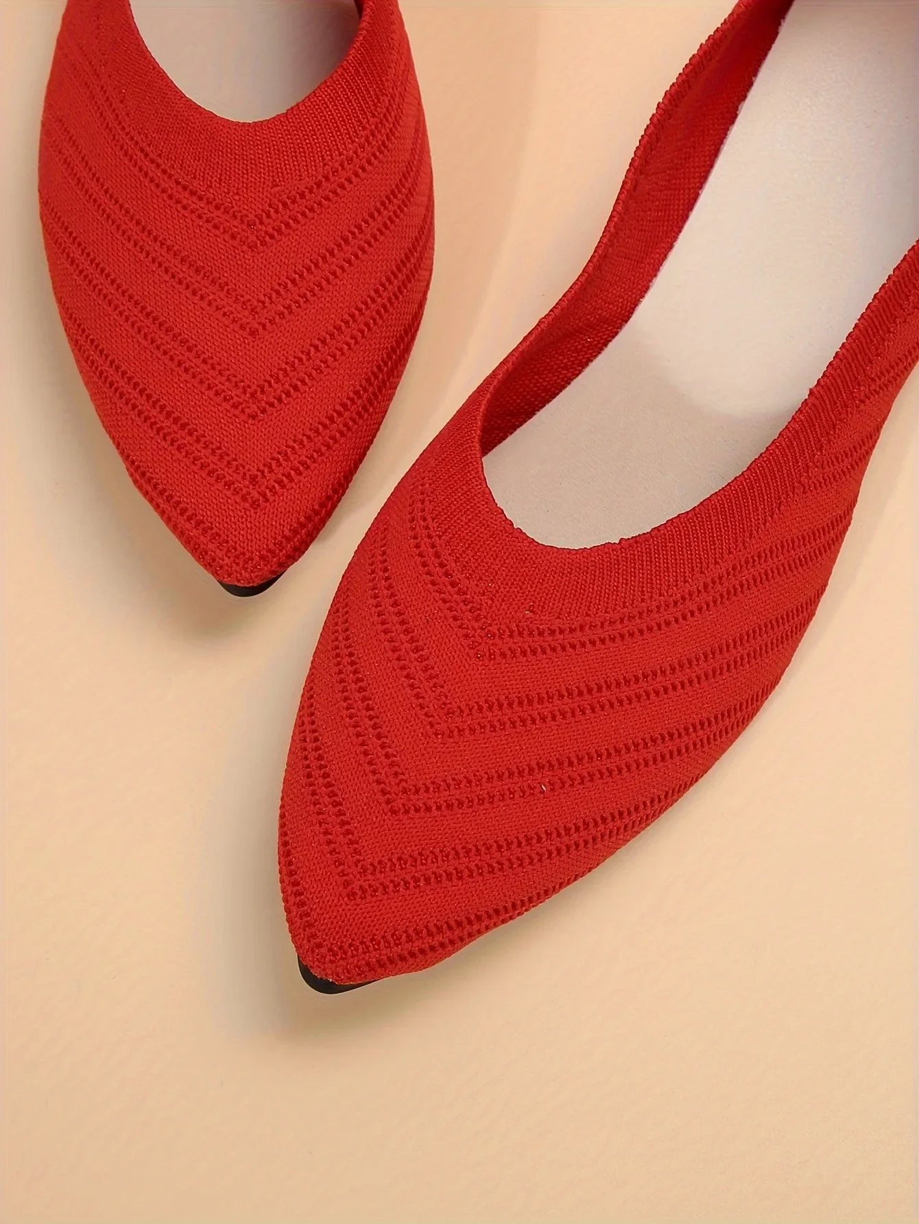 Women's Pointed Toe Flat Shoes Solid Color Knitted Slip on Shoes Casual Breathable Ballet Flats Women Flat Shoes Loafers Women Women's Pointed Toe Flat Shoes Solid Color Knitted Slip on Shoes Casual Breathable Ballet Flats Women Flat Shoes Loafers Women