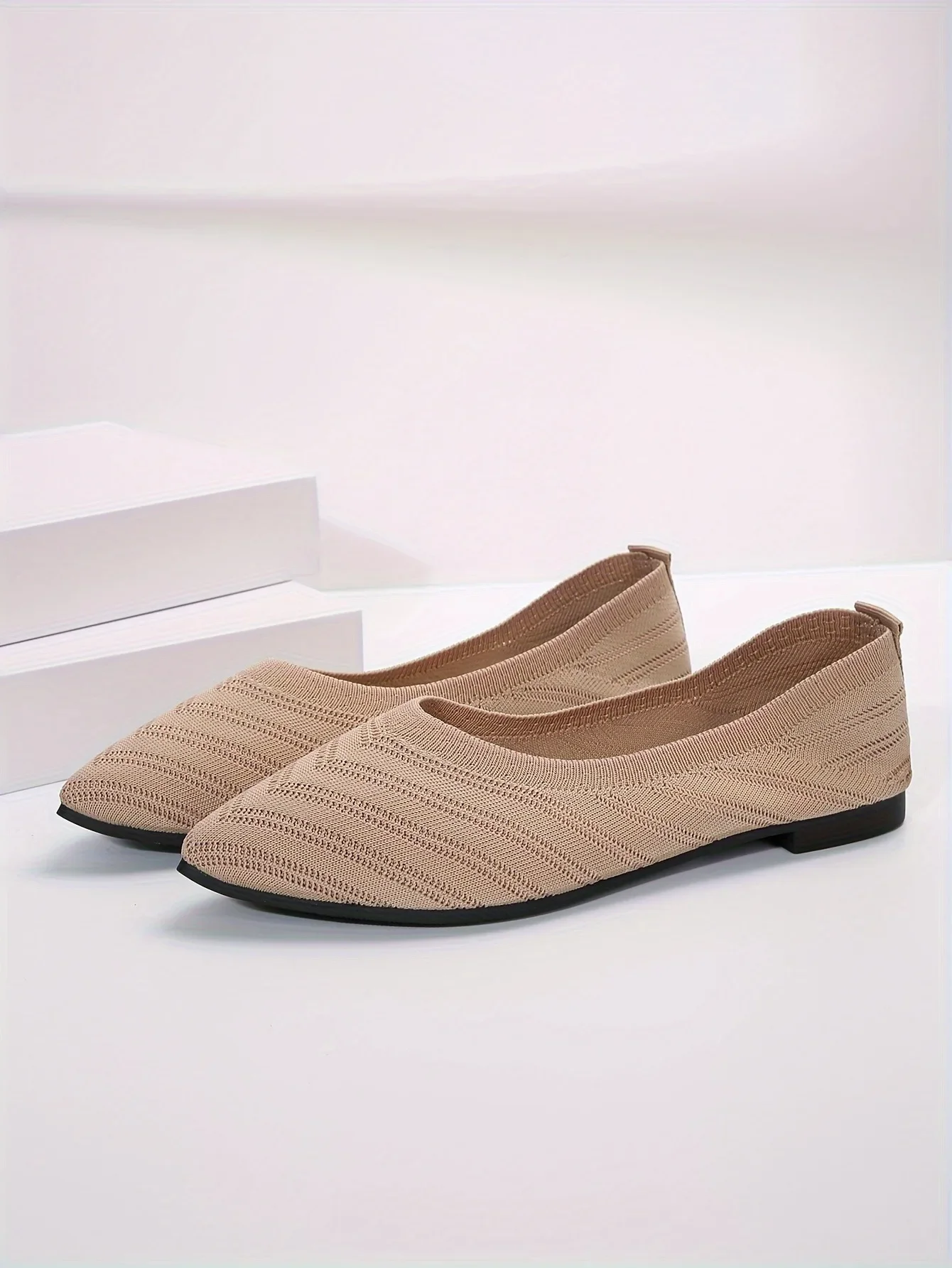 Women's Pointed Toe Flat Shoes Solid Color Knitted Slip on Shoes Casual Breathable Ballet Flats Women Flat Shoes Loafers Women Women's Pointed Toe Flat Shoes Solid Color Knitted Slip on Shoes Casual Breathable Ballet Flats Women Flat Shoes Loafers Women