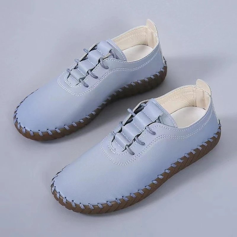 Sneakers Women Shoes Platform Loafers Lace Up Leather Flats 2023 Trend Spring Casual Mom Shoe Mujer Zapatos Chaussure Femme