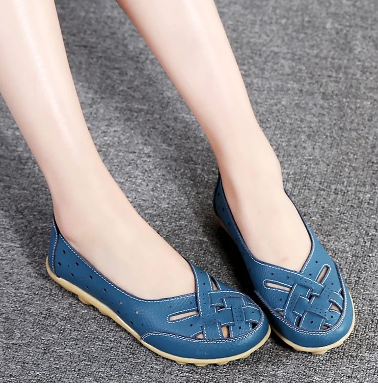 Women Flat Shoes 2023 New Breathable Leather Shoes For Women Loafers Soft Leather Flats Shoes Female Casual Zapatos Para Mujeres
