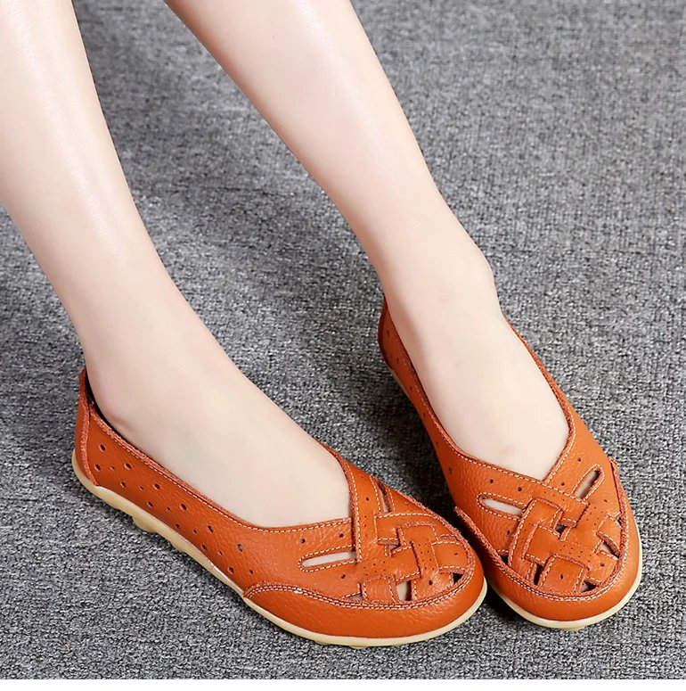 Women Flat Shoes 2023 New Breathable Leather Shoes For Women Loafers Soft Leather Flats Shoes Female Casual Zapatos Para Mujeres