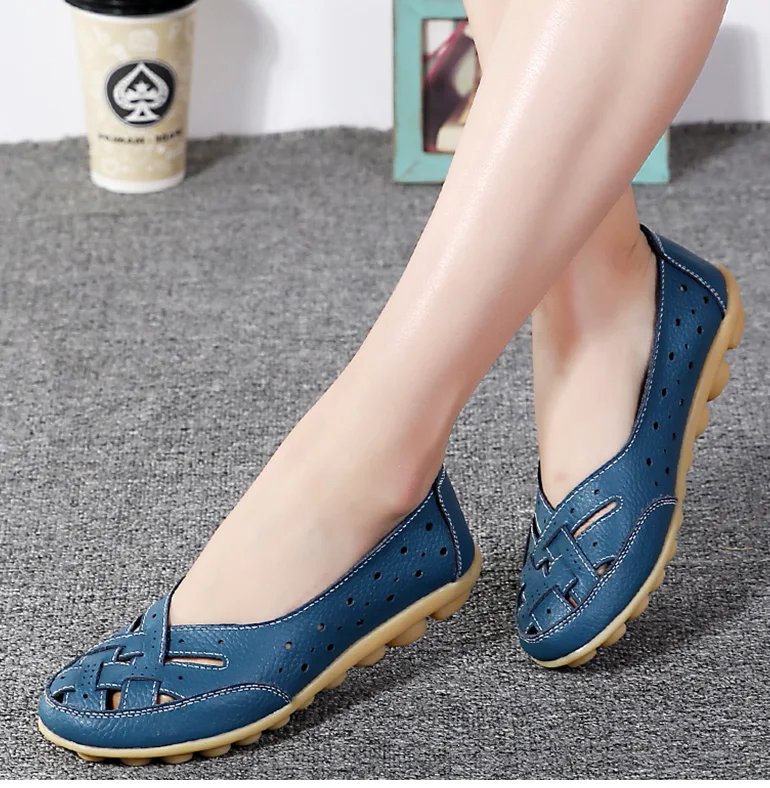 Women Flat Shoes 2023 New Breathable Leather Shoes For Women Loafers Soft Leather Flats Shoes Female Casual Zapatos Para Mujeres