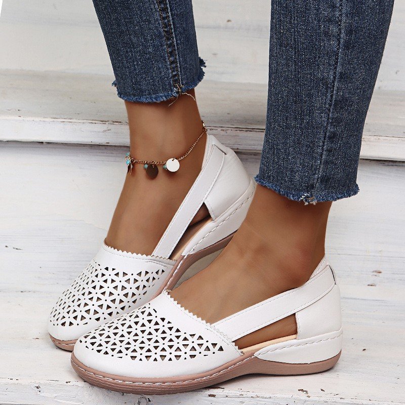 Women's Summer Flat Round Toe Sandals 2022 New Retro Button Sandals Comfy Mary Jane Comfortable Shoes for Women Plus Size 43