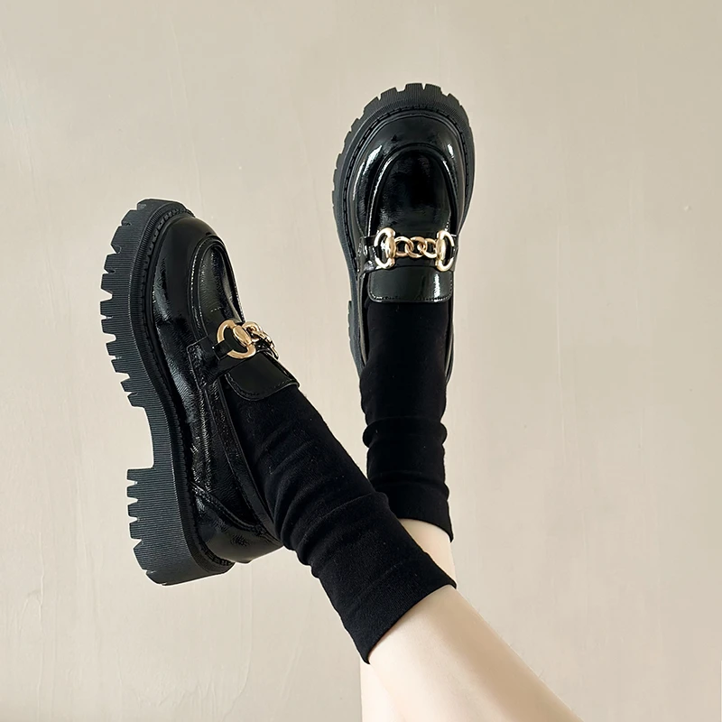 loafers Female Shoes Women Fashion Mary Janes Round Toe Flats Loafers Oxfords Platform Casual Metal Chain Buckle Ladies Heels loafers Female Shoes Women Fashion Mary Janes Round Toe Flats Loafers Oxfords Platform Casual Metal Chain Buckle Ladies Heels