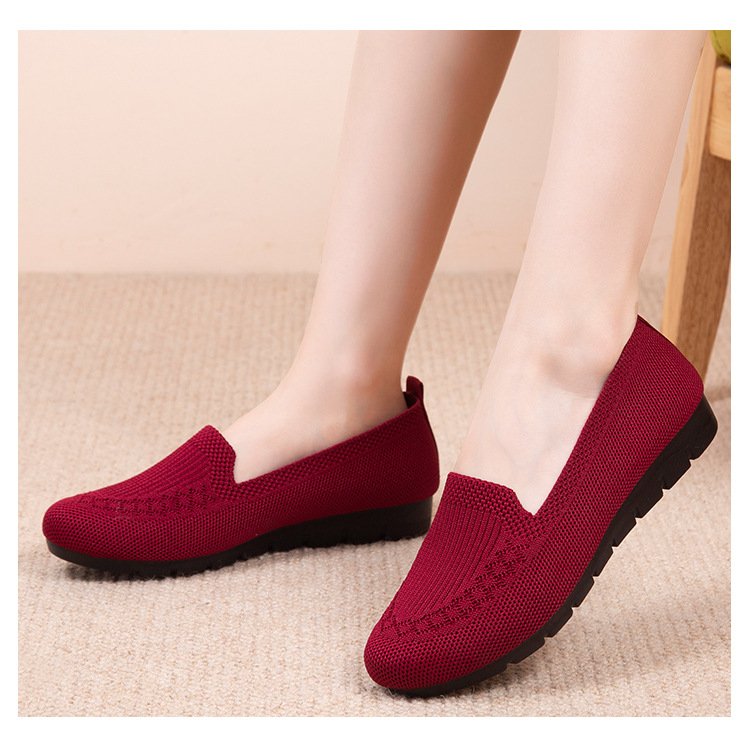 Casual Shoes Women's Summer Mesh Breathable Flat Shoes Ladies Comfort Light Sneaker Socks Women Slip on Loafers Zapatillas Muje