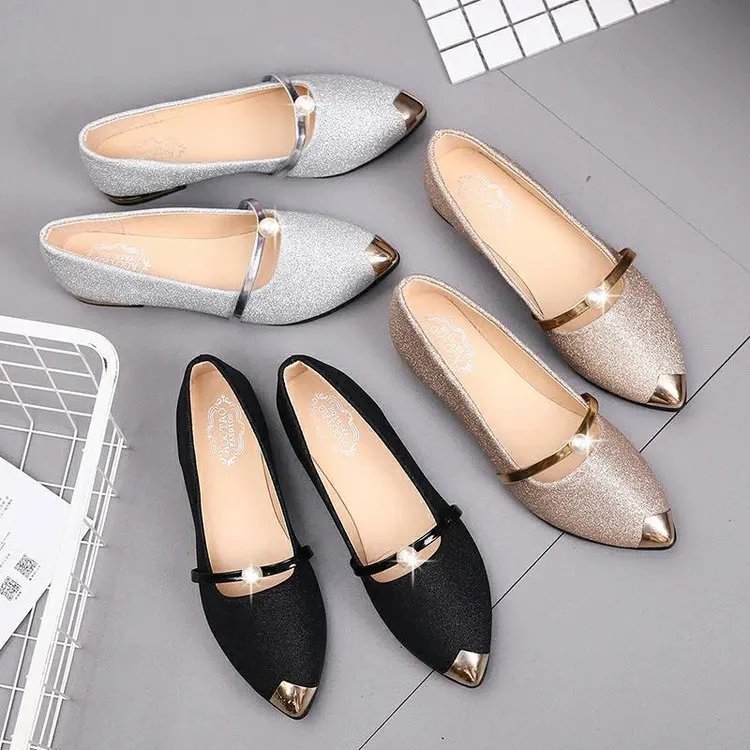 Women's Shoes Fashion Casual Summer 2022 Elegant Pearl Low Heel Shoes for Women Classic luxury Pumps Ladies Office Slip On Shoes