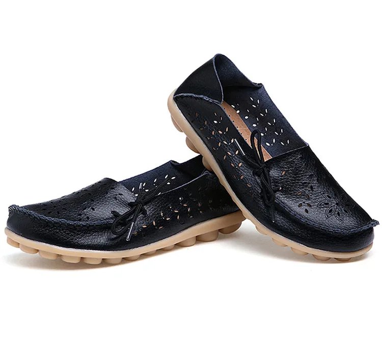 Flat Shoes Women Breathable Leather Loafers Women Casual Shoes Slip On Moccasins Zapatos Para Mujeres Comfortable Flats Female