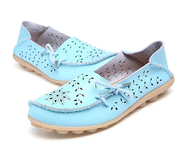 Flat Shoes Women Breathable Leather Loafers Women Casual Shoes Slip On Moccasins Zapatos Para Mujeres Comfortable Flats Female