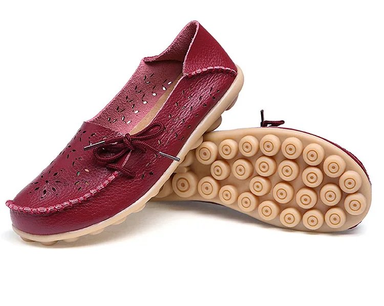 Flat Shoes Women Breathable Leather Loafers Women Casual Shoes Slip On Moccasins Zapatos Para Mujeres Comfortable Flats Female