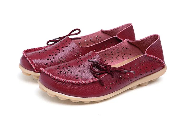 Flat Shoes Women Breathable Leather Loafers Women Casual Shoes Slip On Moccasins Zapatos Para Mujeres Comfortable Flats Female