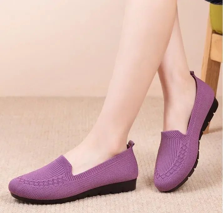 Casual Women's Shoes Summer Mesh Breathable Flat  Ladies Comfort Light Sneaker Socks Women Slip on Loafers Zapatillas Muje