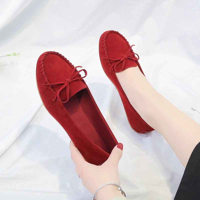 Women Shoes Slip on Loafers for Ballet Flats Women Suede Casual Sneakers Zapatos Mujer Flat Shoes for Mom Fashion Shoes
