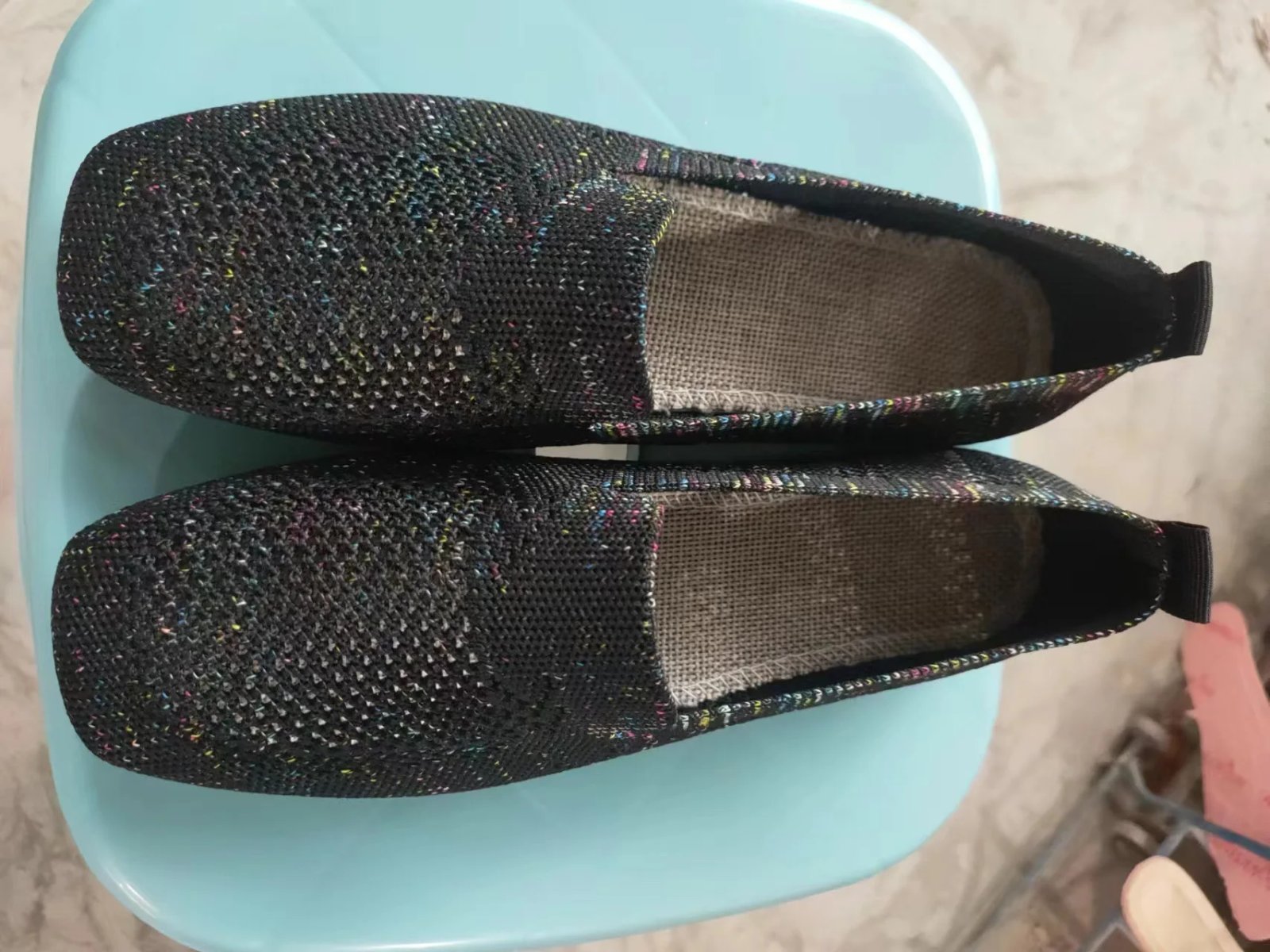 2024 Spring Autumn New Mesh Ballet Flats Women Mesh Breathable Sneakers Women Square Toe Slip on Loafers Size 43 Zapatos Mujer