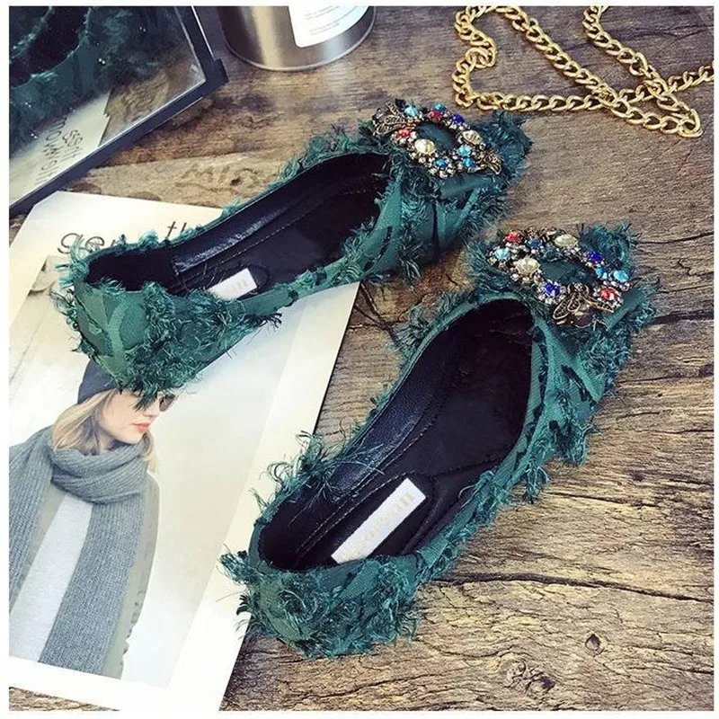 Comemore Rhinestone Casual Female 2023 New Summer Pointed Flats Slip on Luxury Woman Loafers Women Elegant Flats Dress Low Shoes Comemore Rhinestone Casual Female 2023 New Summer Pointed Flats Slip on Luxury Woman Loafers Women Elegant Flats Dress Low Shoes