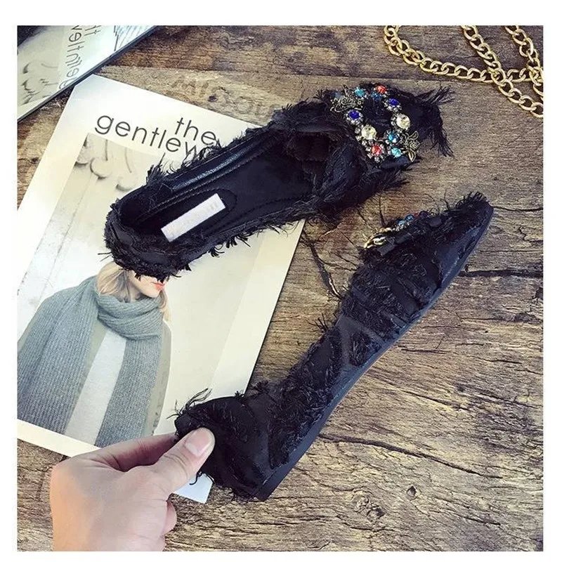 Comemore Rhinestone Casual Female 2023 New Summer Pointed Flats Slip on Luxury Woman Loafers Women Elegant Flats Dress Low Shoes Comemore Rhinestone Casual Female 2023 New Summer Pointed Flats Slip on Luxury Woman Loafers Women Elegant Flats Dress Low Shoes