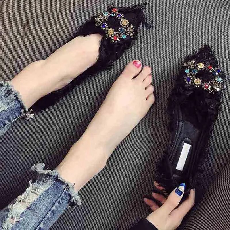 Comemore Rhinestone Casual Female 2023 New Summer Pointed Flats Slip on Luxury Woman Loafers Women Elegant Flats Dress Low Shoes Comemore Rhinestone Casual Female 2023 New Summer Pointed Flats Slip on Luxury Woman Loafers Women Elegant Flats Dress Low Shoes