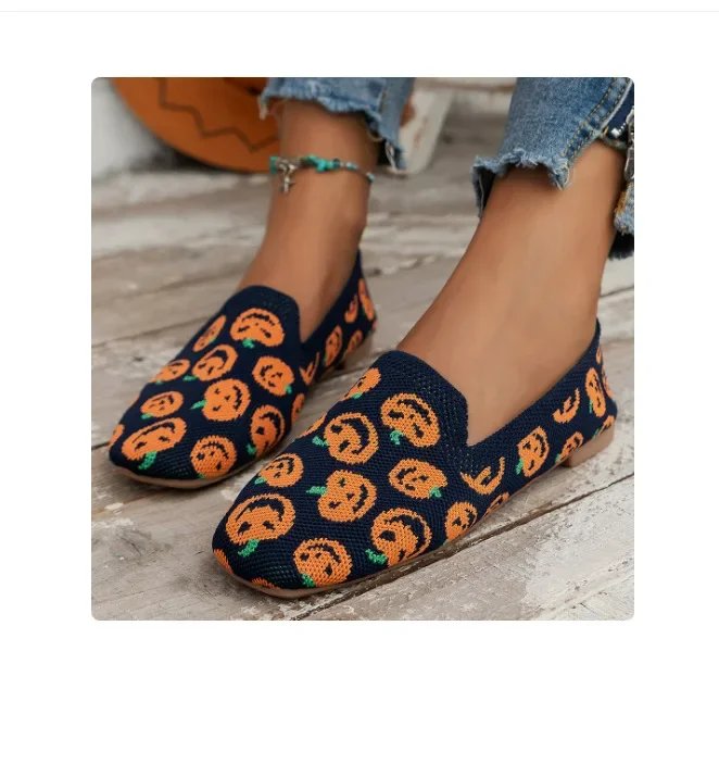 Solid Color Square Toe Mesh Loafers Shallow Women Flats Shoes Soft Bottom Knit Ballet Flats Shoes Casual Slip on Boat Shoes 2024