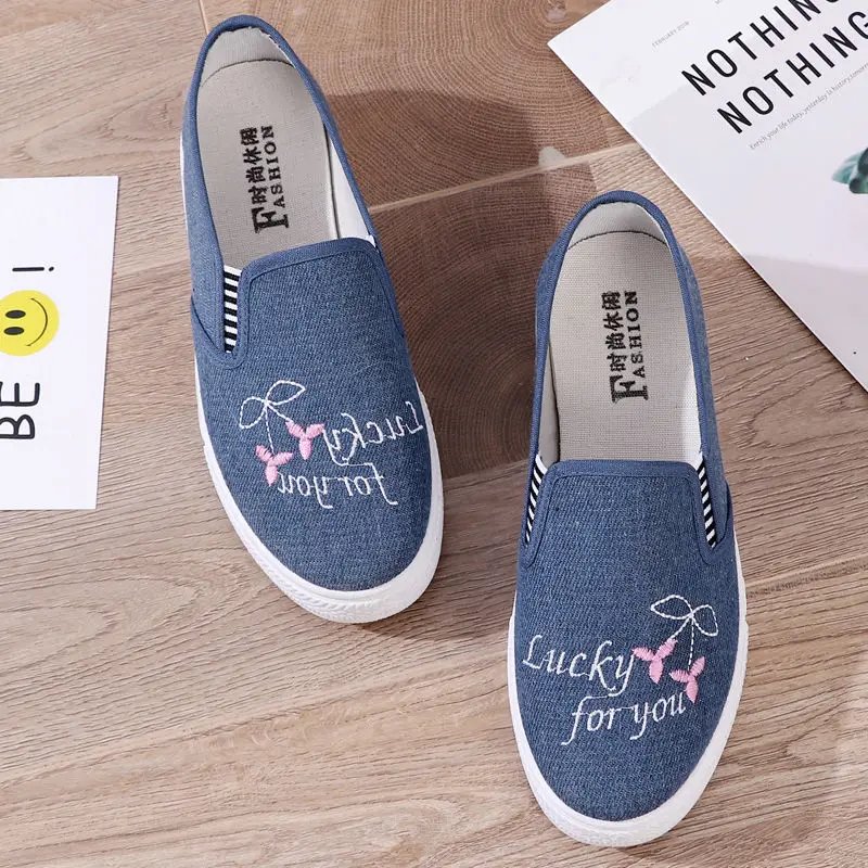 Cresfimix Teenager Student School Black Canvas Slip on Flat Platform Shoes Women Fashion White Shoes Sapatilha Feminina B5711b