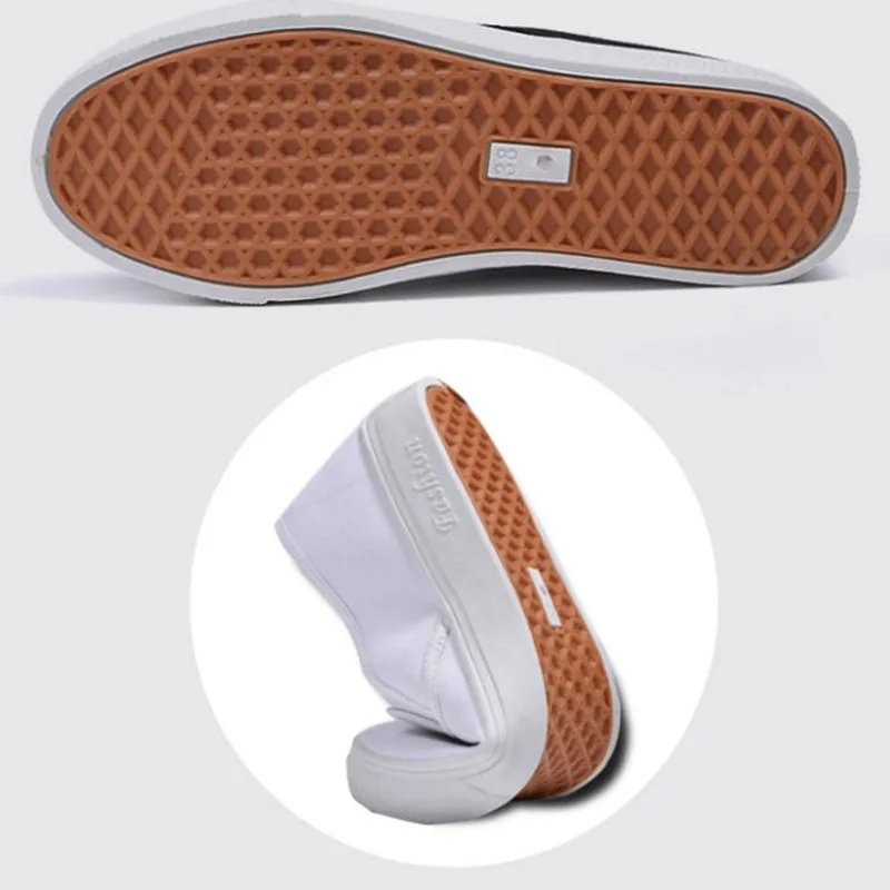 Cresfimix Teenager Student School Black Canvas Slip on Flat Platform Shoes Women Fashion White Shoes Sapatilha Feminina B5711b