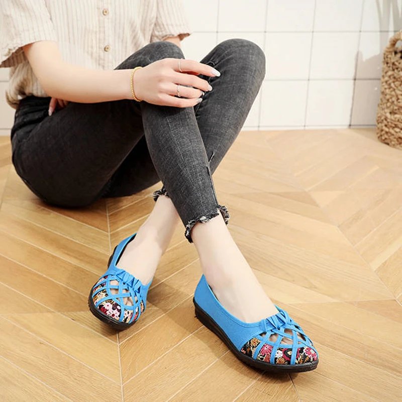 Cresfmix sapatos women casual mesh breathable cloth loafers female spring and summer black flat shoes lady cute slip on shoes