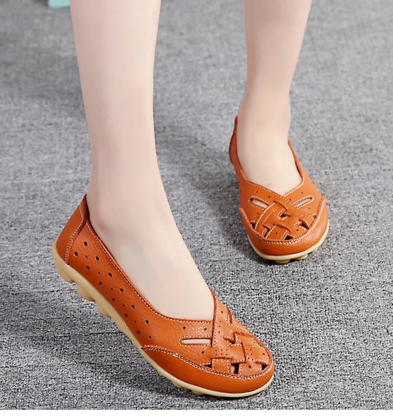 Women Flat Shoes 2023 New Breathable Leather Shoes For Women Loafers Soft Leather Flats Shoes Female Casual Zapatos Para Mujeres