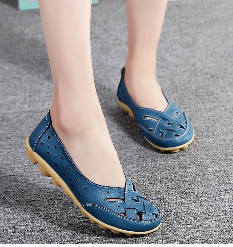 Women Flat Shoes 2023 New Breathable Leather Shoes For Women Loafers Soft Leather Flats Shoes Female Casual Zapatos Para Mujeres