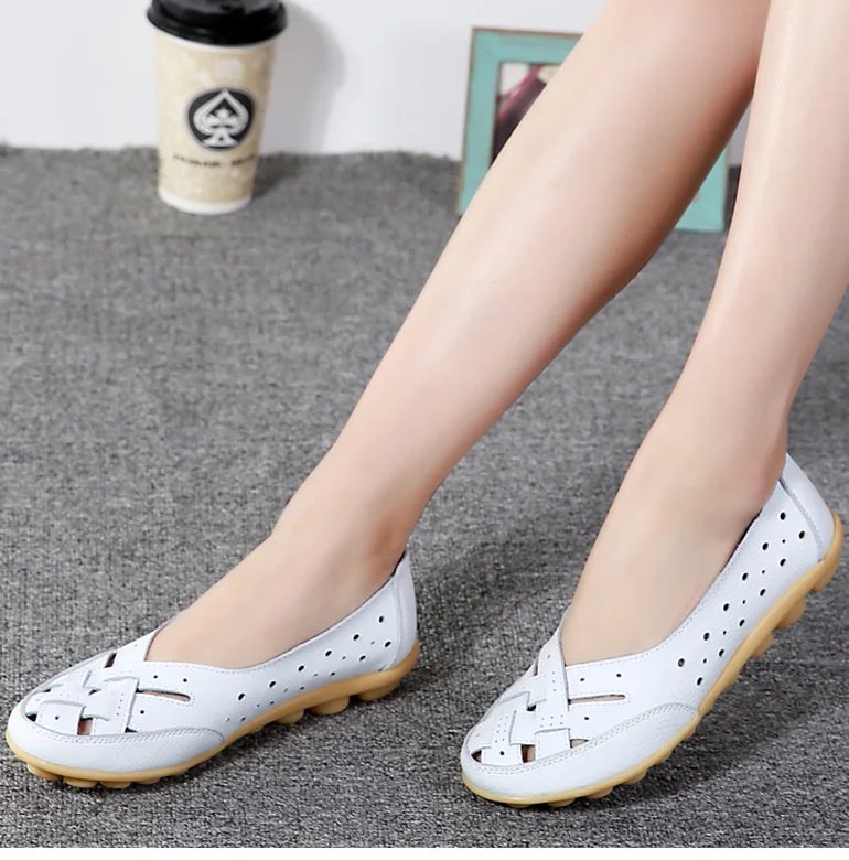 Women Flat Shoes 2023 New Breathable Leather Shoes For Women Loafers Soft Leather Flats Shoes Female Casual Zapatos Para Mujeres