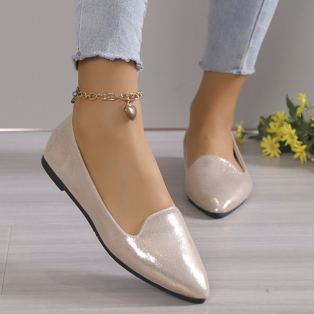 2024 Fashion Slip on Loafers Breathable Stretch Ballet Shallow Flats Women Soft Bottom Pointed Toe Boat Shoes plus size 43 2024 Fashion Slip on Loafers Breathable Stretch Ballet Shallow Flats Women Soft Bottom Pointed Toe Boat Shoes plus size 43